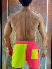 Signature Fluorescent green/orange swimming Trunk