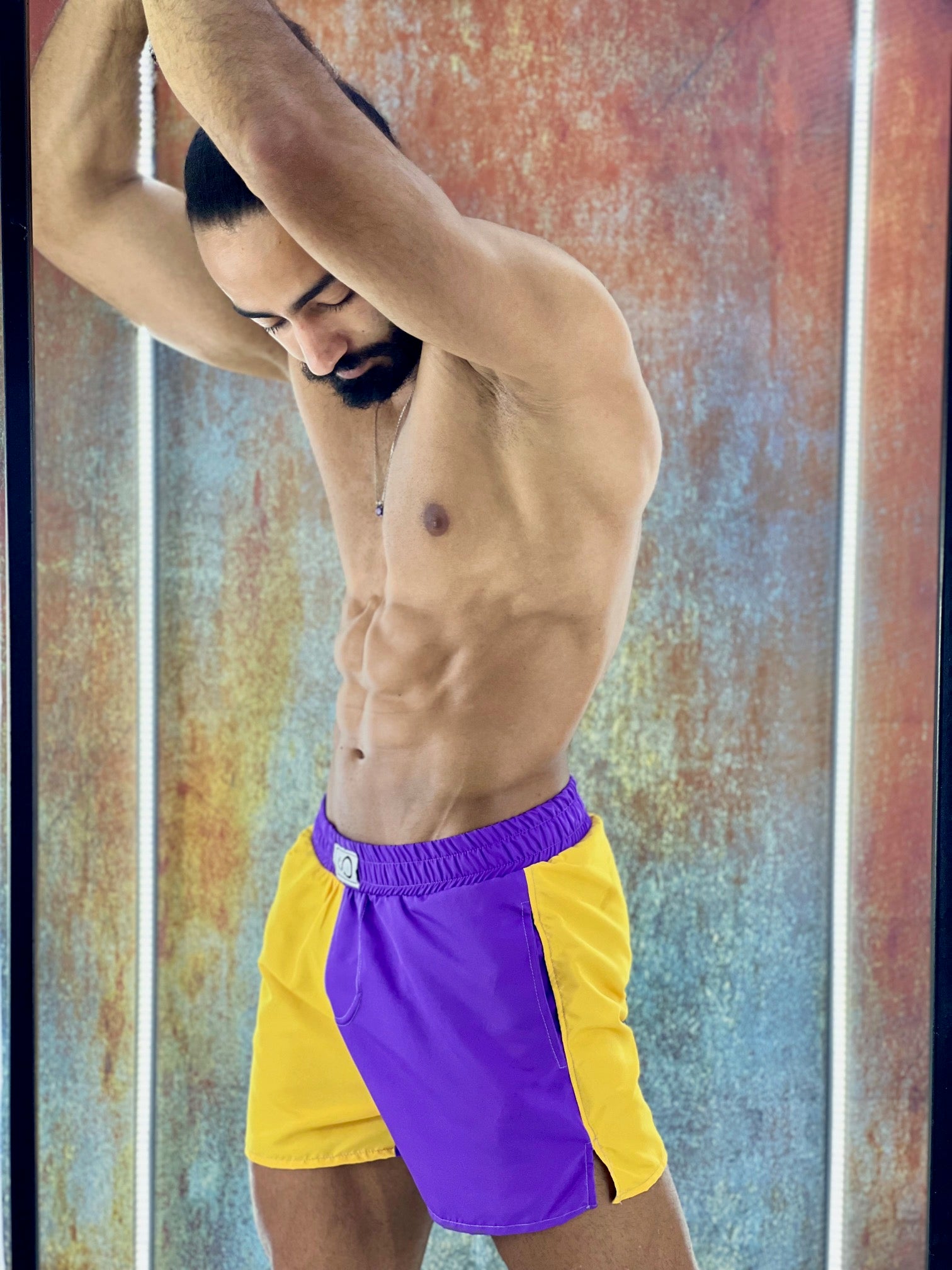 Signature yellow/purple swimming Trunk