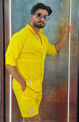 yellow linen set - Men