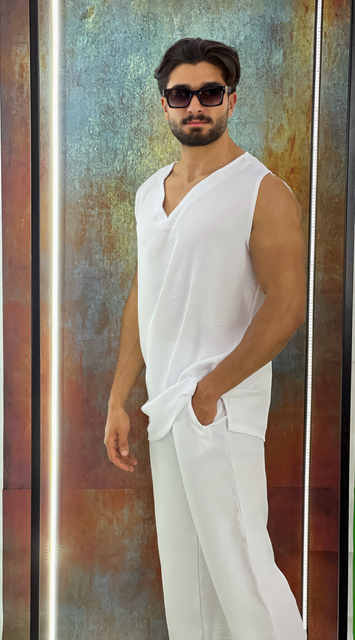 white linen set - Men