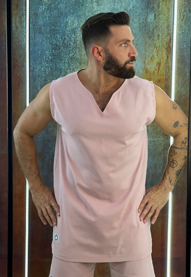 light pink linen set - Men