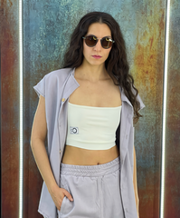 light grey linen set - women