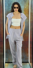 light grey linen set - women