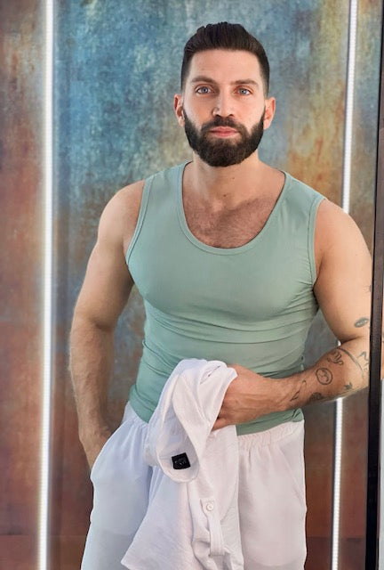 Double Ribbed Tank Top Men