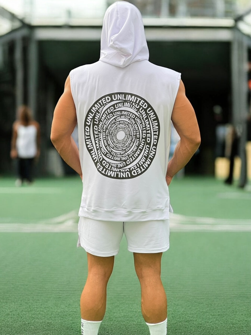 over size light blend sleeveless hoodie